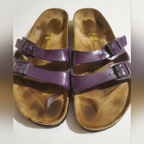 Arizona Birko-Flor Patent Sandals sz 40 - Picture 8 of 10